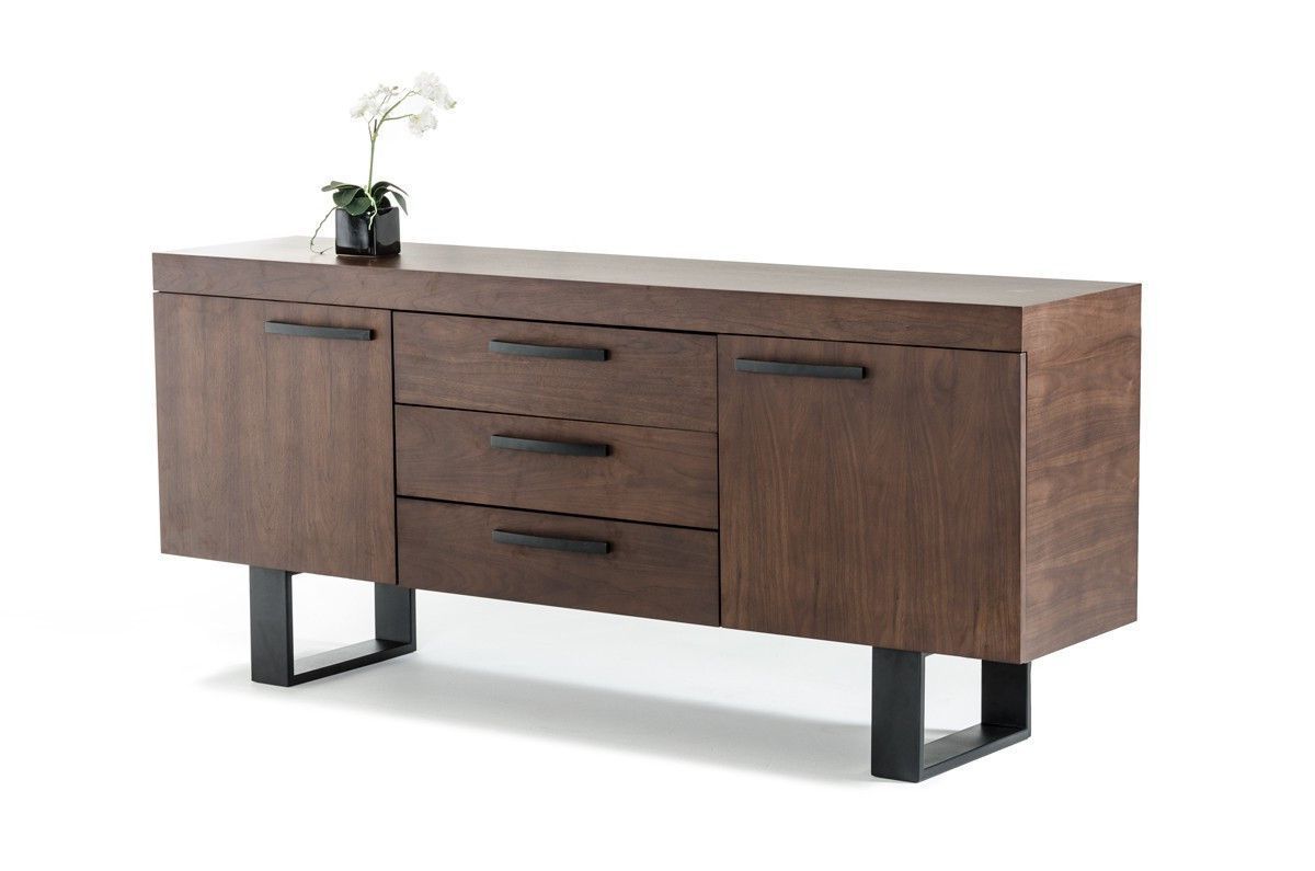 Fashionable Lola Sideboards Intended For Modrest Lola Modern Walnut Buffet Vgvcg8922 Walproduct (View 7 of 20)