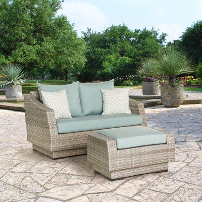 Fashionable Wade Logan Castelli Loveseat And Ottoman With Cushions Pertaining To Castelli Loveseats With Cushions (View 7 of 20)