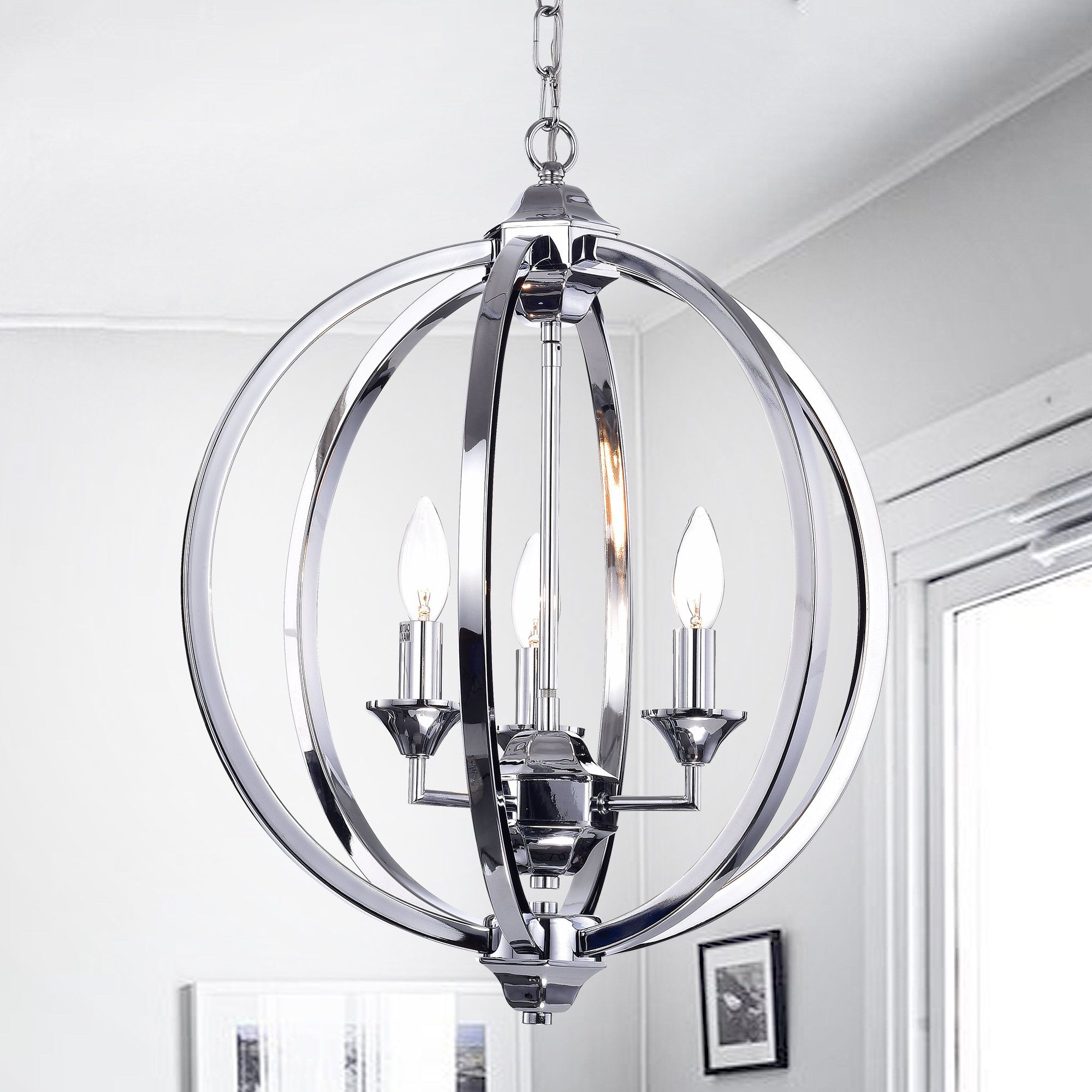 Kaycee 4 Light Geometric Chandeliers Throughout Widely Used Minneota 3 Light Globe Chandelier (View 14 of 20)