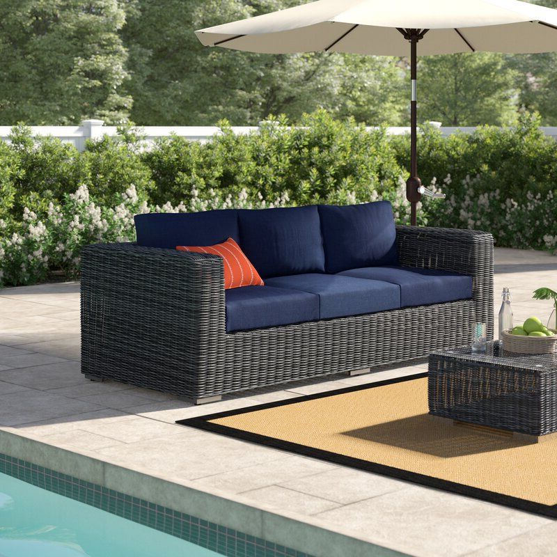 Keiran Patio Sofa With Cushions Pertaining To Preferred Keiran Patio Sofas With Cushions (View 1 of 20)