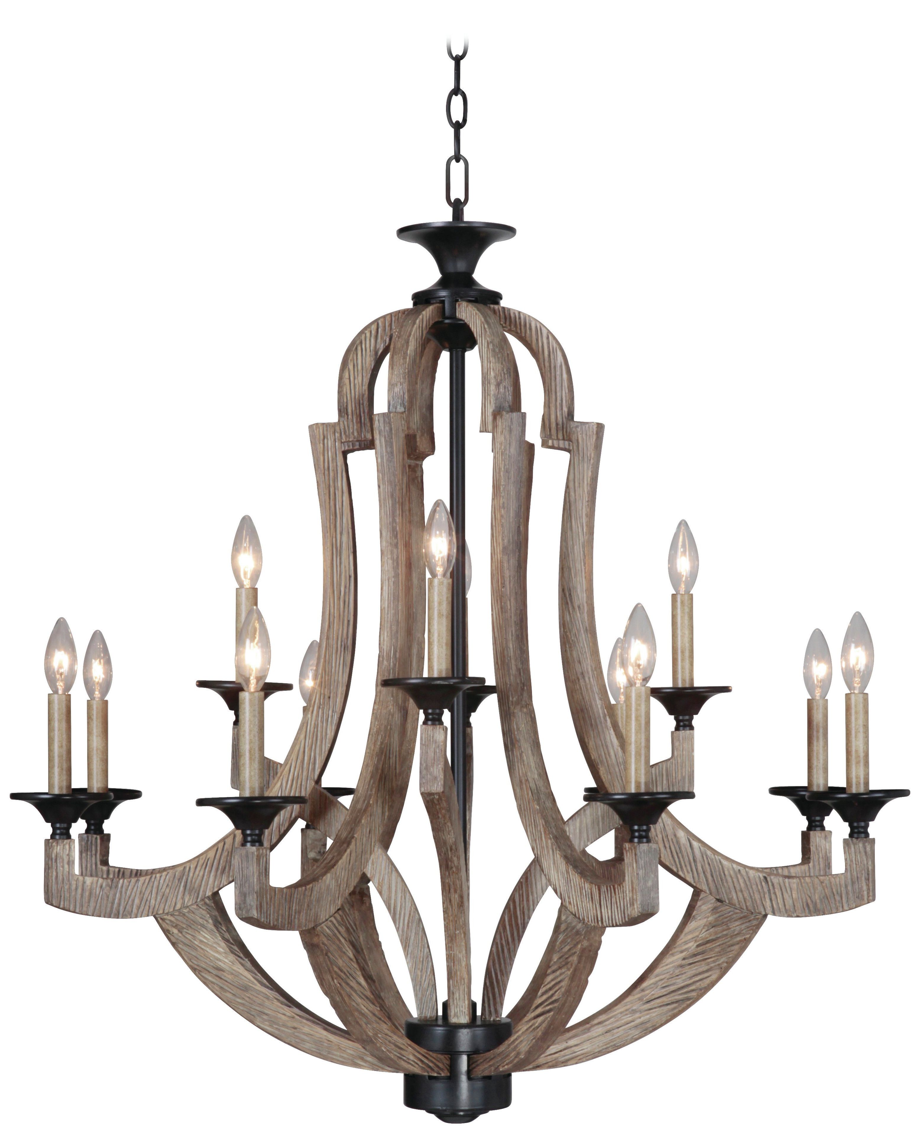 Kenedy 9 Light Candle Style Chandeliers Within Well Known Laurel Foundry Modern Farmhouse Marcoux 12 Light Empire Chandelier (View 15 of 20)
