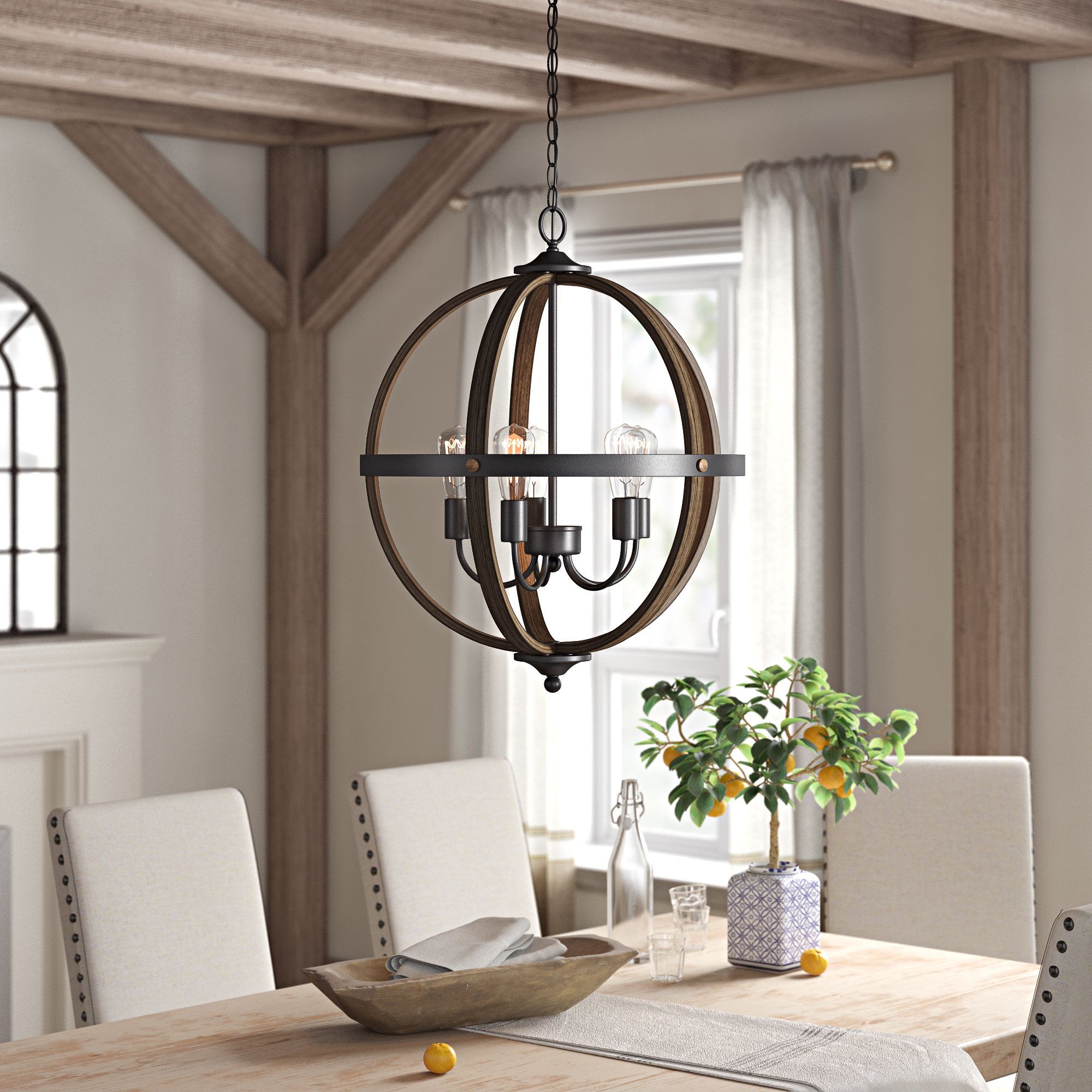 La Barge 3 Light Globe Chandeliers Pertaining To Most Recently Released Makeba 5 Light Globe Chandelier (View 16 of 20)