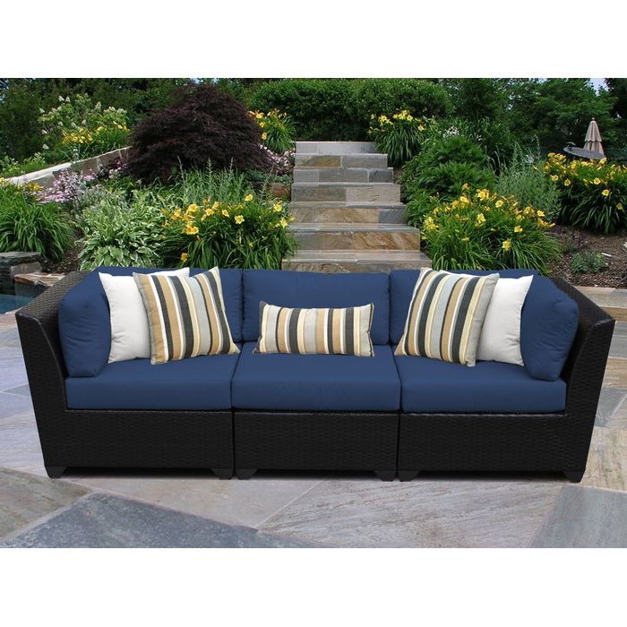 Most Popular Keiran Patio Sofas With Cushions Pertaining To Camak Patio Sofa With Cushions (View 18 of 20)