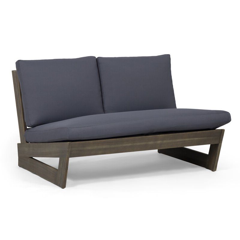 Most Popular Pekalongan Outdoor Loveseat With Cushions Throughout Lyall Loveseats With Cushion (View 15 of 20)