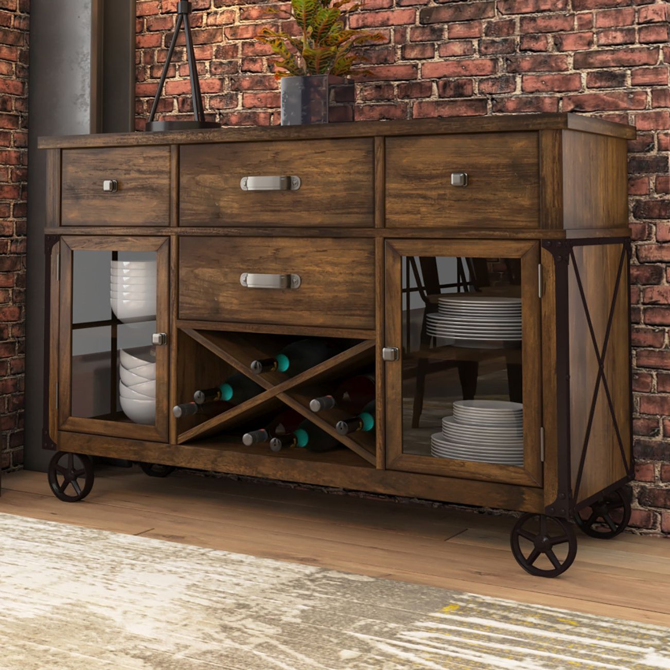 Payton Serving Sideboards In Fashionable Sideboard / Credenza Wine Bottle Storage Equipped Sideboards (View 15 of 20)