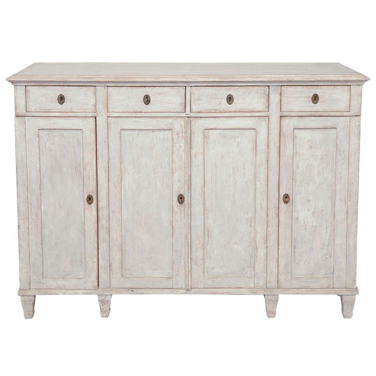 Phyllis Sideboards In Current 19th Century Antique Swedish, Gustavian Painted Sideboard (View 12 of 20)