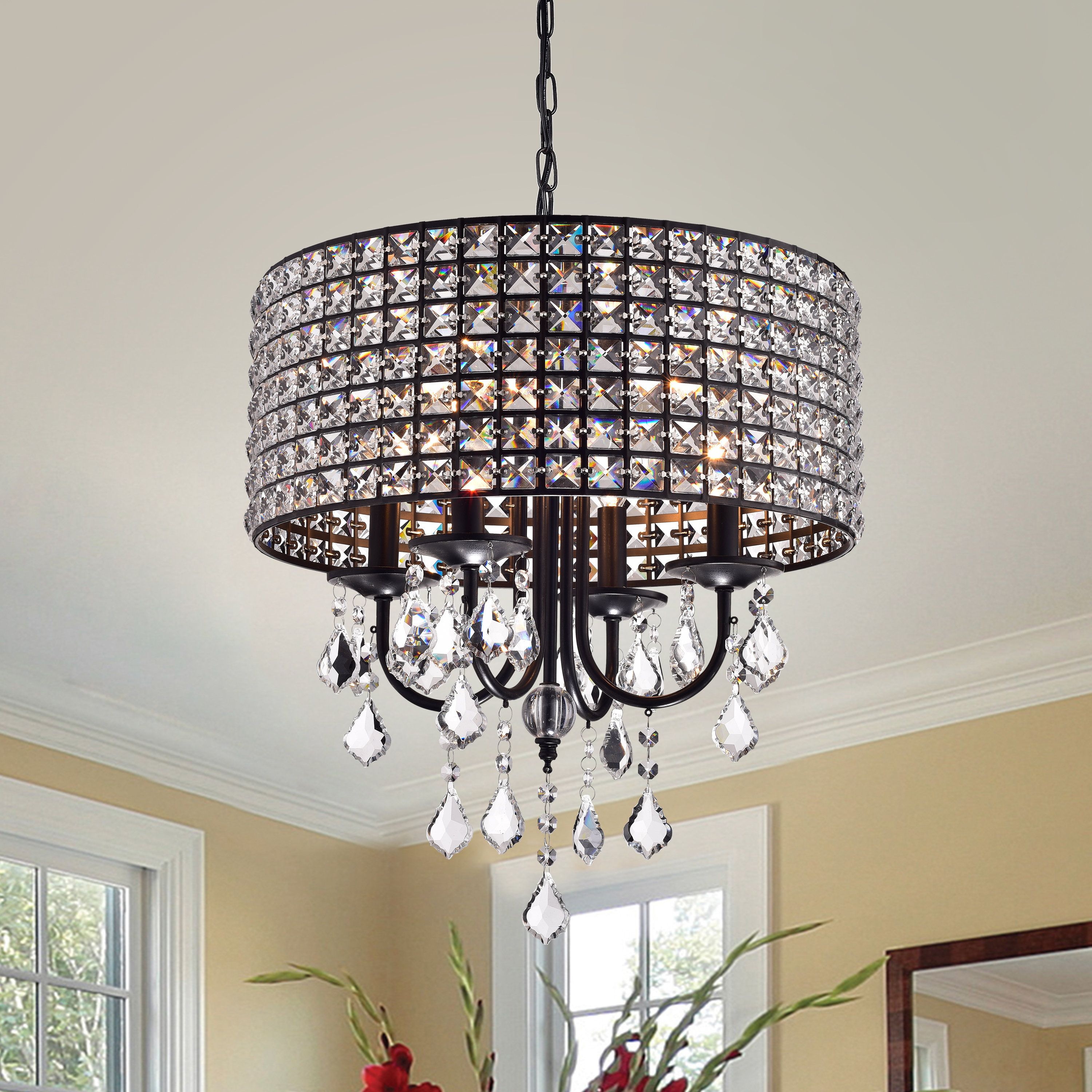 Recent Albano 4 Light Crystal Chandelier Throughout Jill 4 Light Drum Chandeliers (View 13 of 20)