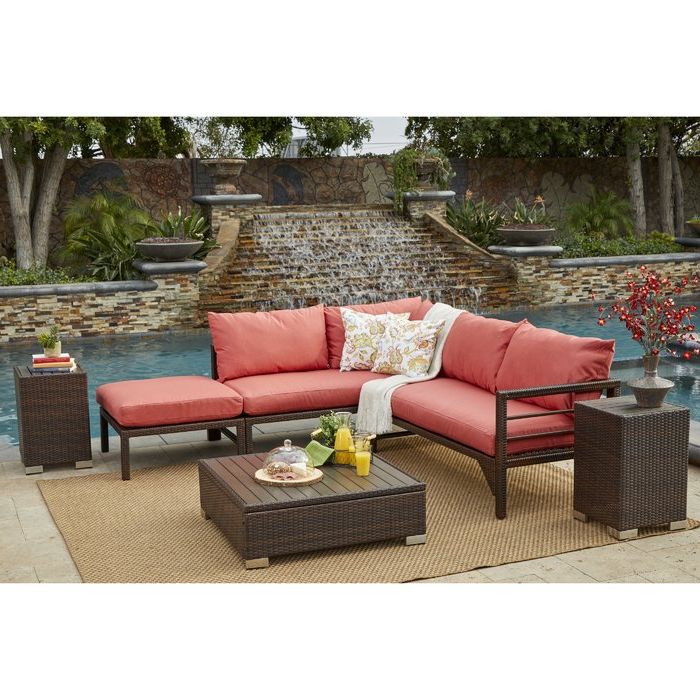 Seaham Patio Sectionals With Cushions Throughout Well Known Sarver 3 Piece Conversation Set With Cushions (View 15 of 20)