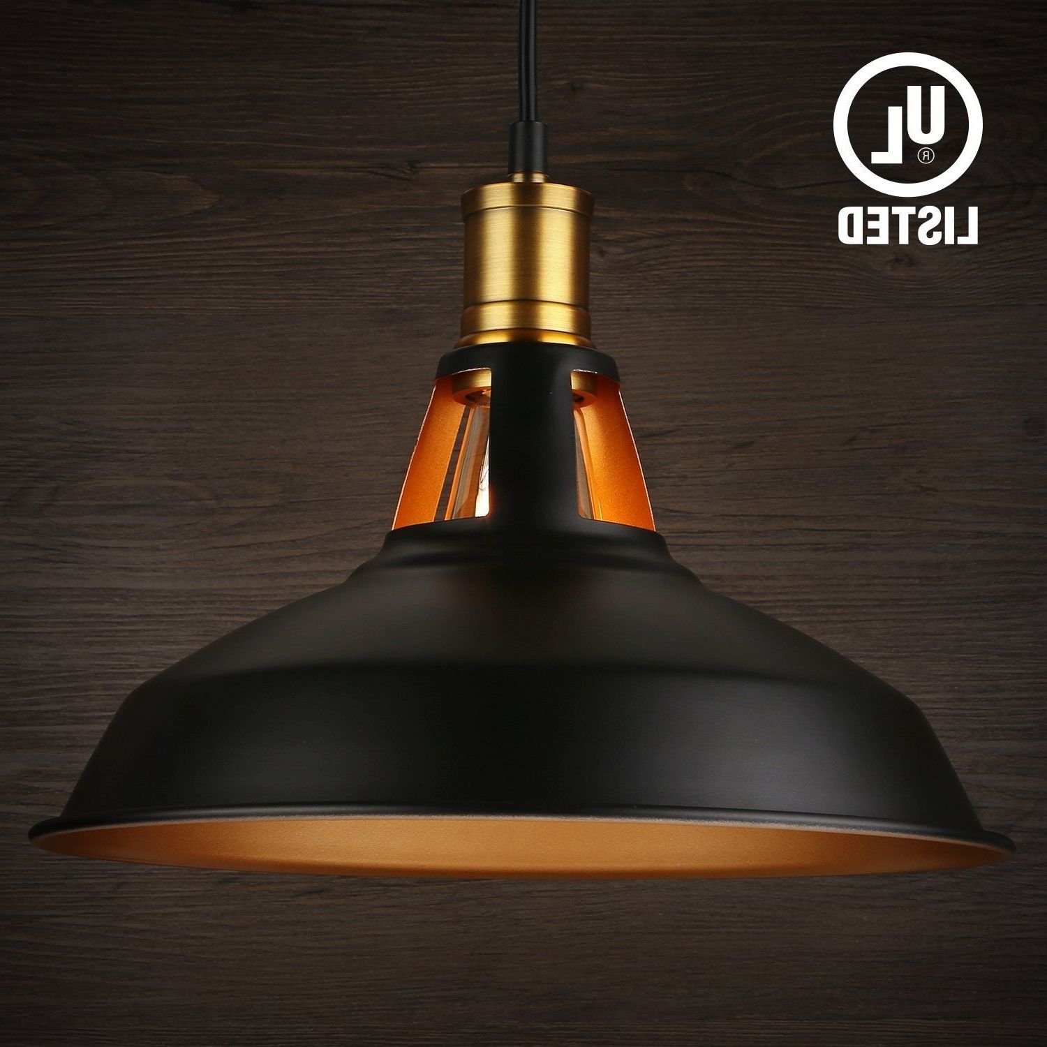 Terry 1 Light Single Bell Pendants Pertaining To 2019 Metal Pendant Light, Edison Vintage Style Hanging Barn Lampshade (View 19 of 20)