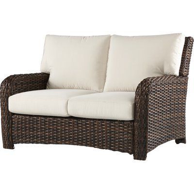 Well Known Kentwood Resin Wicker Loveseats For Bay Isle Home Chorio Loveseat With Cushions Frame Color (View 6 of 20)