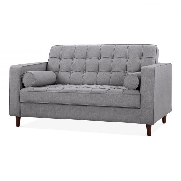 Well Liked Clifford Loveseats With Cushion Within Clifford 2 Seater Loveseat Sofa, Fabric Upholstered, Grey (View 12 of 20)