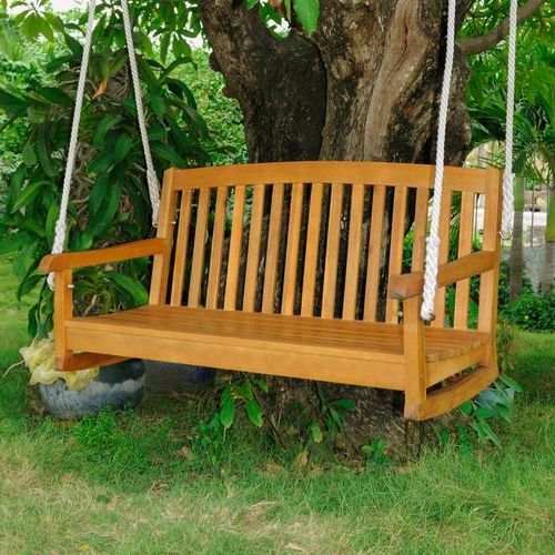 2 Person Light Teak Oil Wood Outdoor Swings Throughout Most Recently Released International Caravan Royal Tahiti 2 Person Light Teak Oil (Photo 1 of 20)