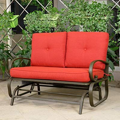 2019 Loveseat Glider Benches With Buy Cloud Mountain Patio Glider Bench Outdoor Cushioned  (View 10 of 20)