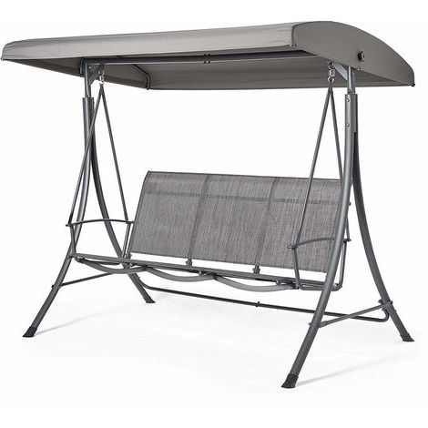 2019 Vonhaus 3 Seater Swing Seat With Canopy – Made From Easy Regarding 3 Seater Swings With Frame And Canopy (View 9 of 20)