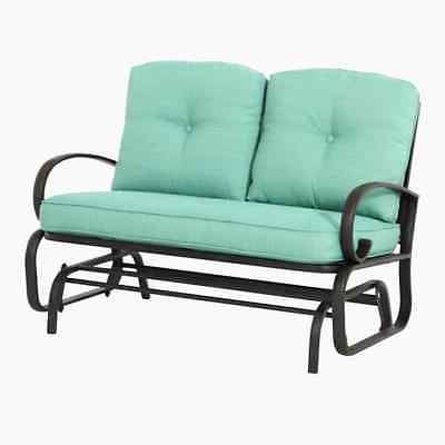 2020 Outdoor Loveseat Gliders With Cushion For 2 Person Blue Cushion Patio Loveseat Glider Bench Outdoor (View 16 of 20)