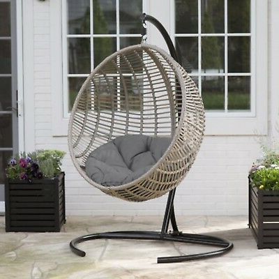 2020 Outdoor Wicker Plastic Tear Porch Swings With Stand For Resin Wicker Hanging Egg Chair Outdoor Porch Swing Cushion (View 10 of 20)
