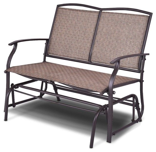 2020 Speckled Glider Benches With Regard To Modern Patio Glider Rocking 2 Person Steel Bench (View 9 of 20)