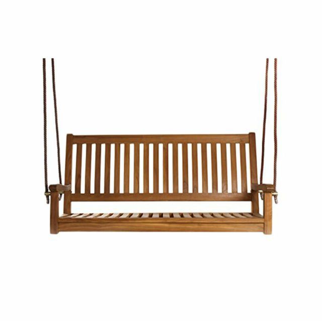 All Things Cedar Ts50 Hanging Natural Teak Oil Curved Back Renewable Wood  Swing With 2019 3 Person Natural Cedar Wood Outdoor Swings (View 16 of 20)