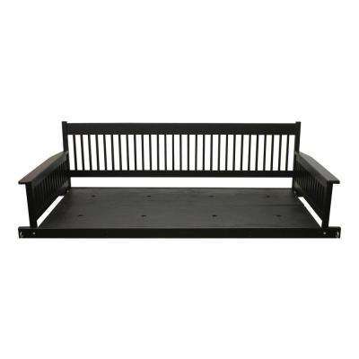Casual thames Black Wood Porch Swings Pertaining To Well Known Plantation 2 Person Daybed Wooden Black Porch Patio Swing (View 10 of 20)