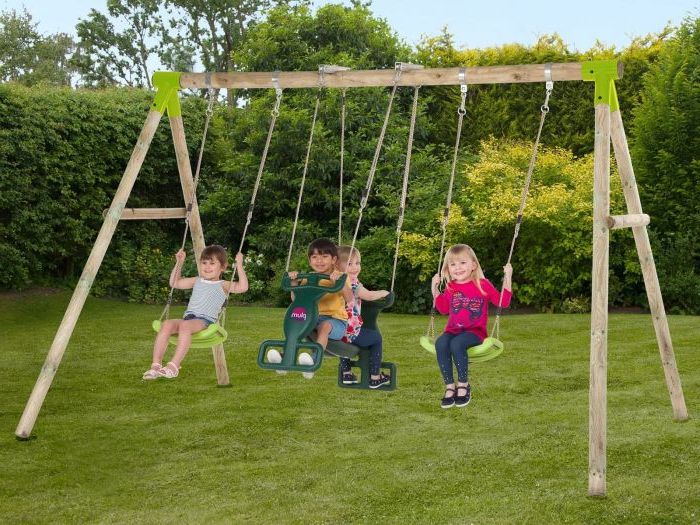 Dual Rider Glider Swings With Soft Touch Rope Inside Latest Plum – Vervet Wooden Swing Set (View 5 of 20)