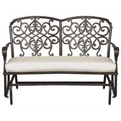 Edington Cast Back Double Glider With Cushions Included, Choose Your Own  Color Pertaining To Fashionable Iron Double Patio Glider Benches (View 13 of 20)