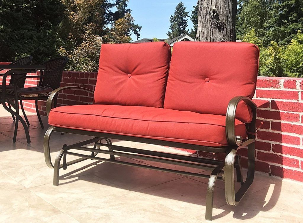 Favorite Loveseat Glider Benches Pertaining To Patio Makeover: Outdoor Loveseat Glider – The Complete (View 6 of 20)
