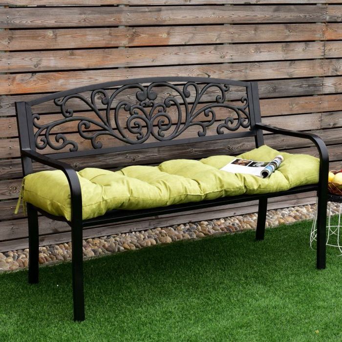 Glider Benches With Cushion Inside Preferred 51" Indoor Outdoor Swing Glider Sit Bench Cushion Chair In (View 10 of 20)