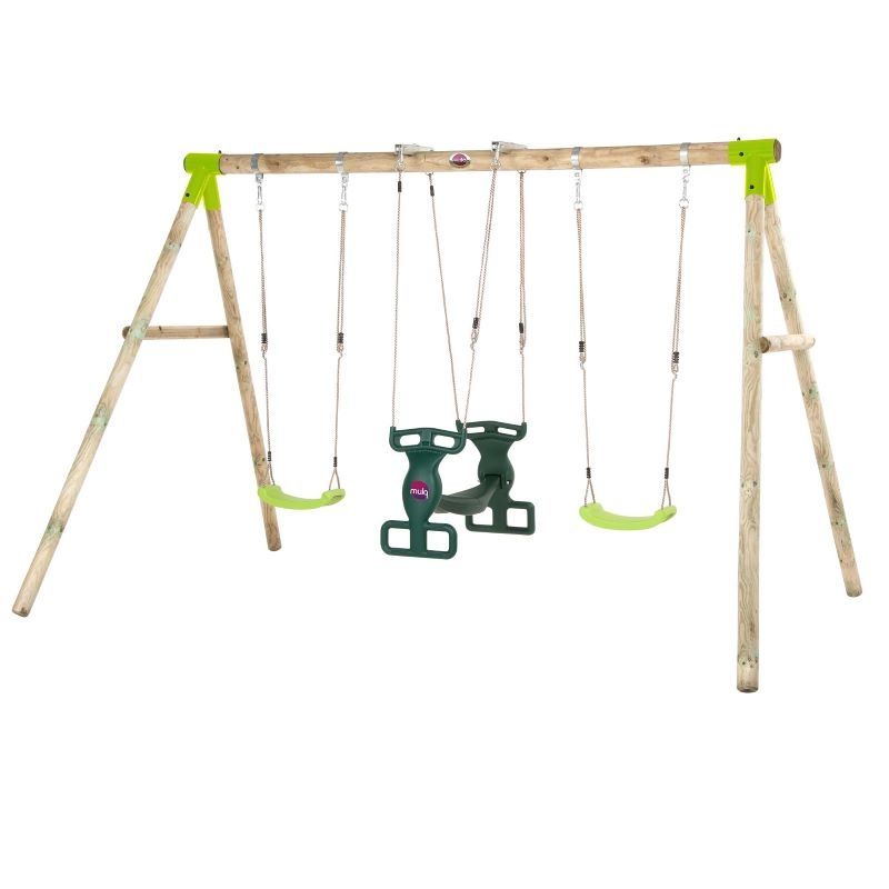 Latest Plum Vervet Wooden Swing Set With Dual Rider Glider Swings With Soft Touch Rope (View 12 of 20)