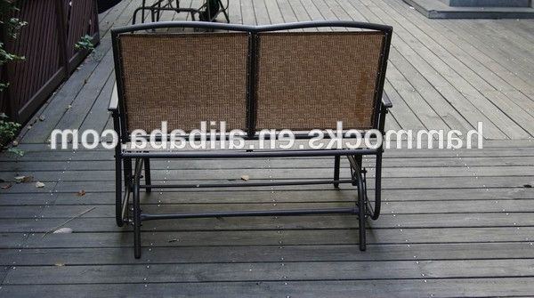 Most Recent Hot Sale Porch Sling Aluminum Loveseat Glider/two Seats Double Glider Metal  Glider Chair Outdoor – Buy Glider Chair Outdoor,metal Glider Chair,two With Aluminum Outdoor Double Glider Benches (View 15 of 20)