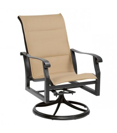 Most Recently Released Padded Sling High Back Swivel Chairs For Woodard Cortland Padded Sling High Back Swivel Rocker (View 4 of 20)