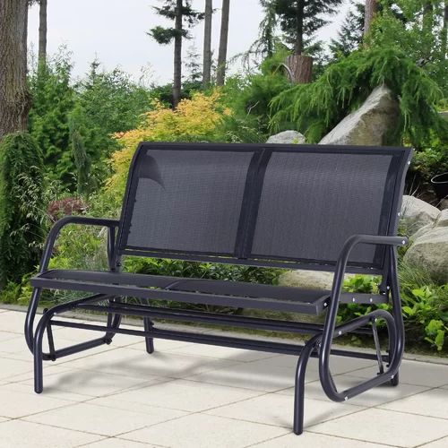 Newest Callen 49" Outdoor Patio Swing Glider Bench In 2019 With Outdoor Patio Swing Glider Bench Chair S (View 1 of 20)