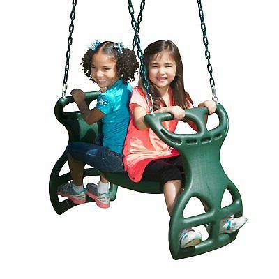 Newest Dual Rider Glider Swings With Soft Touch Rope With Regard To Kids Backyard Double Swing & Glider Children Toy Playset (View 10 of 20)