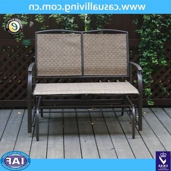 Newest Outdoor Fabric Glider Benches Within 2 Seater Cast Aluminum Rocking Chair Loveseat Glider Bench In Sling Fabric  Seat& Back For Patio/outdoor Garden Bench – Buy Glider Bench,outdoor Garden (View 2 of 20)
