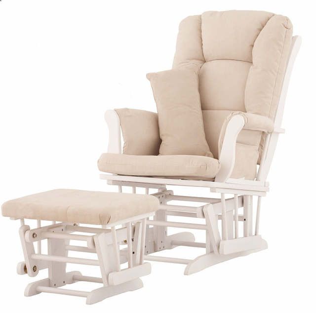 Nursery Rocker And Gliders Ottoman Wood Rocking Chair With Throughout 2020 Rocking Glider Benches With Cushions (View 12 of 20)