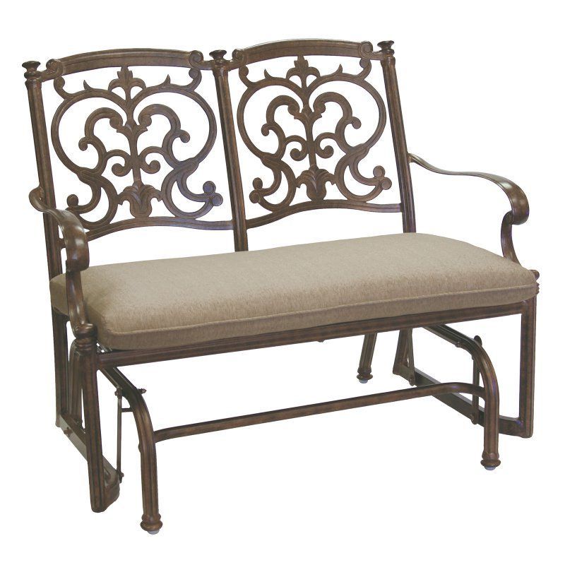 Outdoor Darlee Santa Barbara Bench Glider With Sesame Seat Within Latest Glider Benches With Cushion (View 7 of 20)