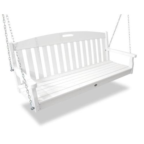 Outdoor Furniture yacht Club 2 Person Recycled Plastic Outdoor Swings In Well Known Yacht Club 2 Person Classic White Recycled Plastic Outdoor Swing (View 1 of 20)