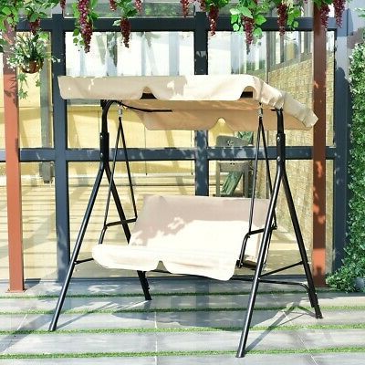 Outdoor Patio 2 Person Porch Swing With Adjustable Tilt Regarding Widely Used 2 Person Adjustable Tilt Canopy Patio Loveseat Porch Swings (View 17 of 20)