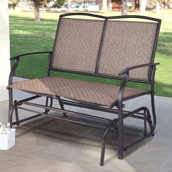 Padded Sling Double Glider Benches Intended For Most Popular Outdoor Double Glider Rocker Plans Patio G – Techvay (View 13 of 20)