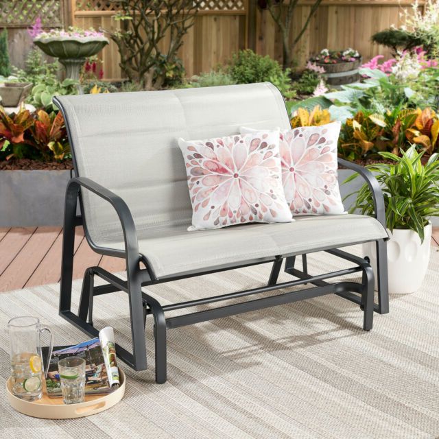 Padded Sling Double Glider Benches Throughout Recent Montrose Padded Sling Glider Bench Outdoor Garden Patio Porch Furniture  Chair (View 12 of 20)