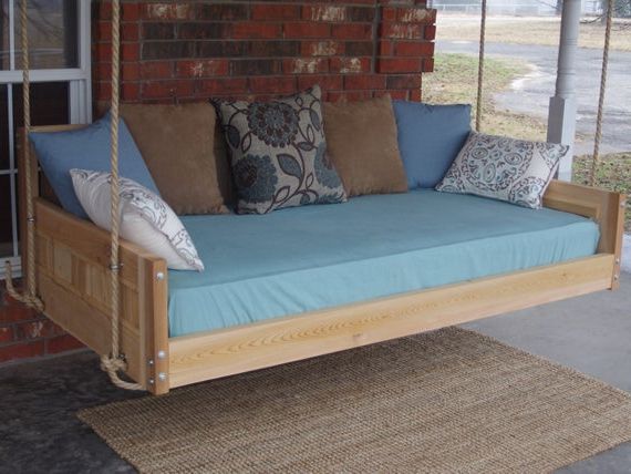 Preferred Country Style Hanging Daybed Swings Within Brand New Cedar Daybed Swing In Country Style, Queen Size Swinging Bed With  Hanging Chain Or Rope – Free Shipping (View 20 of 20)