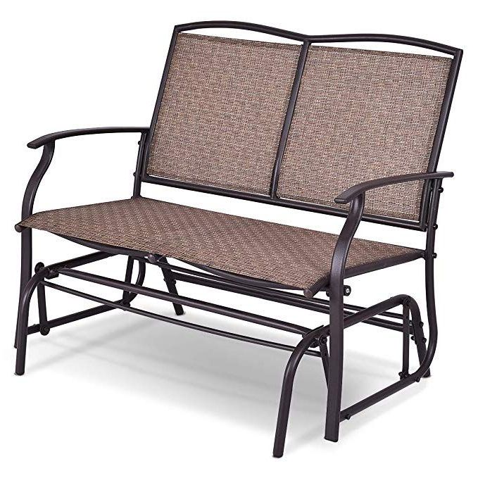 Recent Amazon : Giantex Patio Glider Bench Outdoor, Swing Throughout Outdoor Patio Swing Glider Bench Chairs (View 2 of 20)