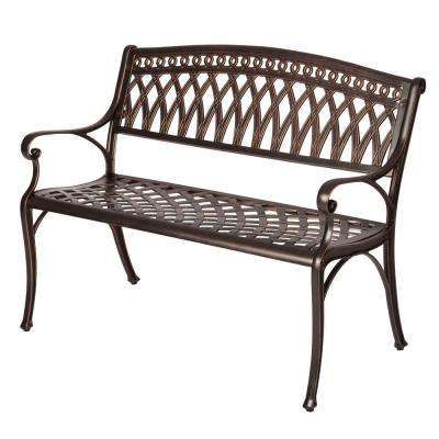 Simone 2 Person Antique Bronze Cast Aluminum Outdoor Bench For Most Up To Date 1 Person Antique Black Iron Outdoor Swings (View 20 of 20)