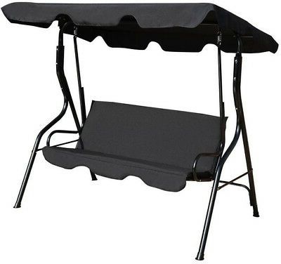 Trendy Outdoor 2 Person Canopy Swing Glider Cushioned Hammock Patio Intended For 3 Seats Patio Canopy Swing Gliders Hammock Cushioned Steel Frame (View 15 of 20)