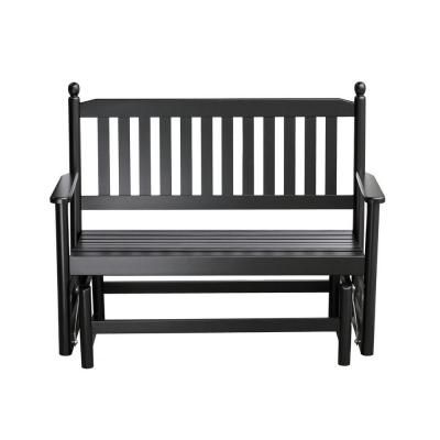 Well Known Arlington House Glenbrook Black Patio Glider 7874000 0105000 With 2 Person Antique Black Iron Outdoor Gliders (View 20 of 20)