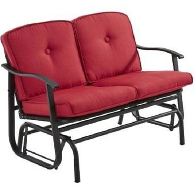 Well Known Patio Loveseat Glider Outdoor Bench Modern Cushion Rocking With Regard To Rocking Benches With Cushions (View 12 of 20)