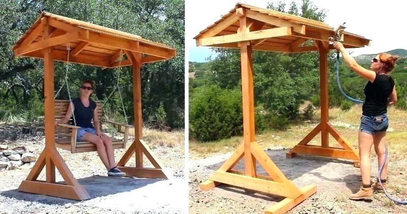 Well Known Pergola Porch Swings With Stand Pertaining To Wood Porch Swing Kits – Autocolombia (View 15 of 20)