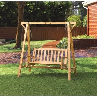 Well Known Rosean Porch Swings Throughout Rustic Russian Pine Garden Swing – This Rustic Russian Pine (View 1 of 20)