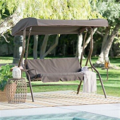 Well Liked Outdoor Patio 2 Person Porch Swing With Adjustable Tilt Regarding 2 Person Adjustable Tilt Canopy Patio Loveseat Porch Swings (View 3 of 20)
