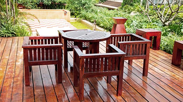 Widely Used 2 Person Light Teak Oil Wood Outdoor Swings Pertaining To Choosing The Most Durable Wood For Outdoor Furniture (View 15 of 20)