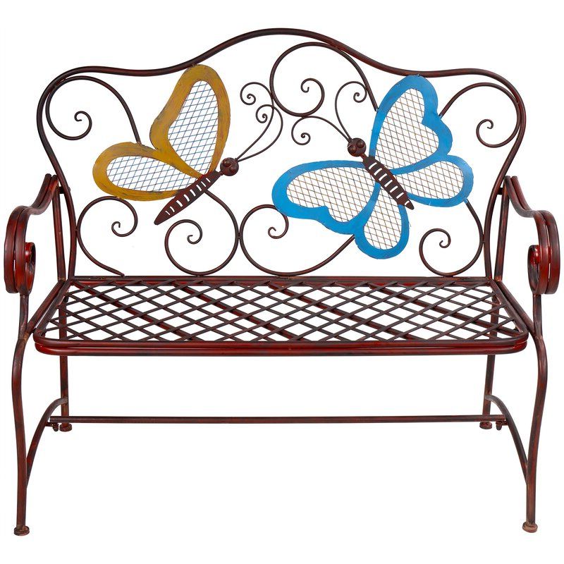 Caryn Colored Butterflies Metal Garden Benches For Newest Caryn Colored Butterflies Metal Garden Bench (View 1 of 20)